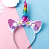 Girls Flower Cat Ears Unicorn Headbands