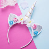 Girls Flower Cat Ears Unicorn Headbands