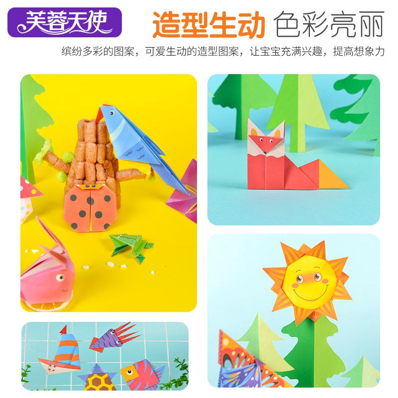 3D Children's fun origami paper-cut book