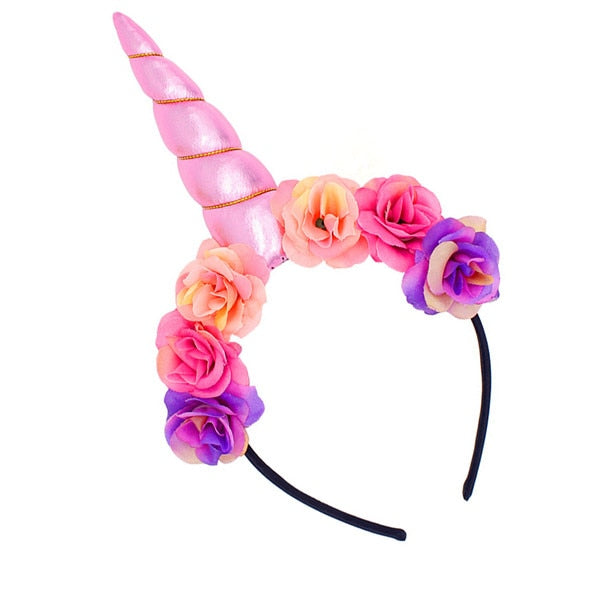 Girls Flower Cat Ears Unicorn Headbands