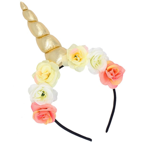 Girls Flower Cat Ears Unicorn Headbands