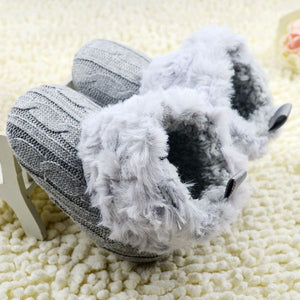 Infant Crochet Knit Fleece Ankle Boots