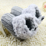 Infant Crochet Knit Fleece Ankle Boots