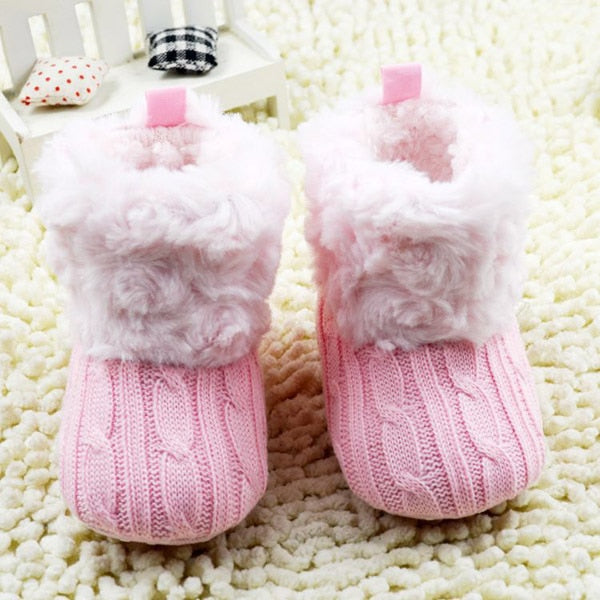 Infant Crochet Knit Fleece Ankle Boots