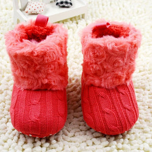 Infant Crochet Knit Fleece Ankle Boots