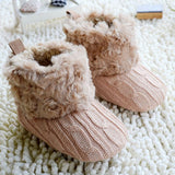 Infant Crochet Knit Fleece Ankle Boots