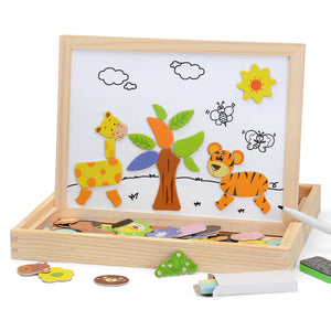 100Pcs Wooden Magnetic Drawing Board