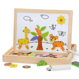 100Pcs Wooden Magnetic Drawing Board