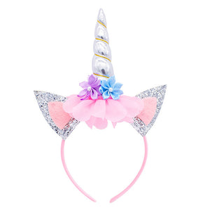 Girls Flower Cat Ears Unicorn Headbands