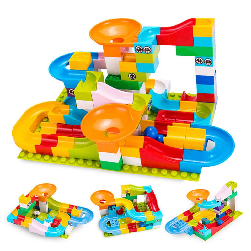 52-208Pcs Maze Balls Track Building Blocks