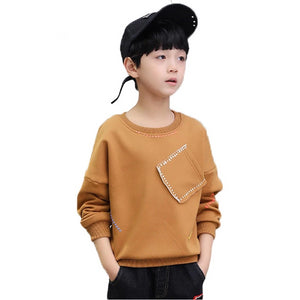 Long Sleeve Solid Cotton Children T-Shirt