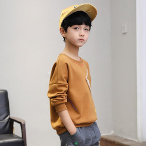 Long Sleeve Solid Cotton Children T-Shirt