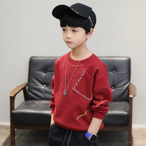 Long Sleeve Solid Cotton Children T-Shirt