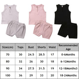 2Pcs Kids Casual Pure Color Outfit