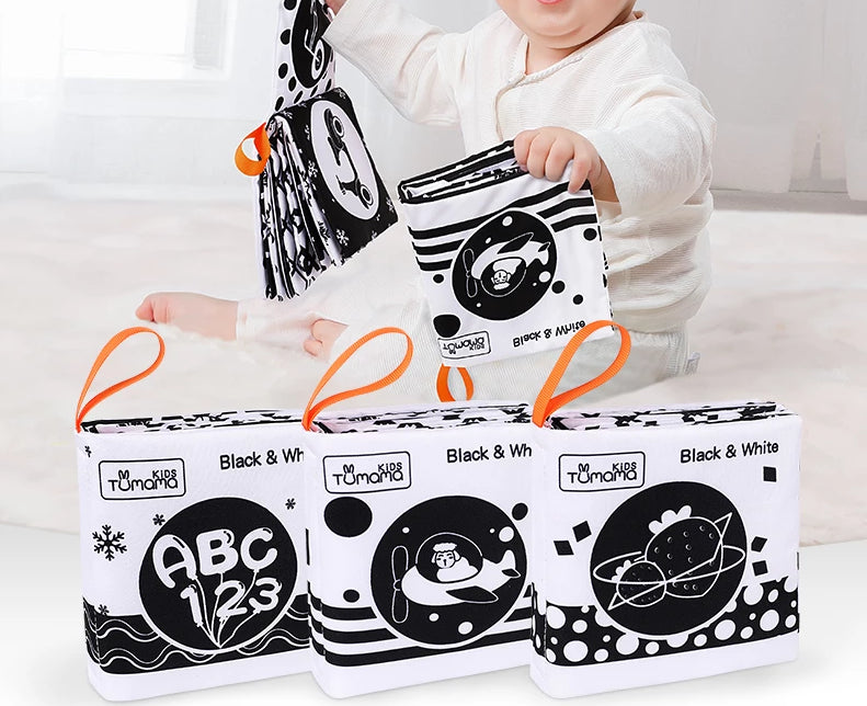 3PCS Black White Baby Cloth Books