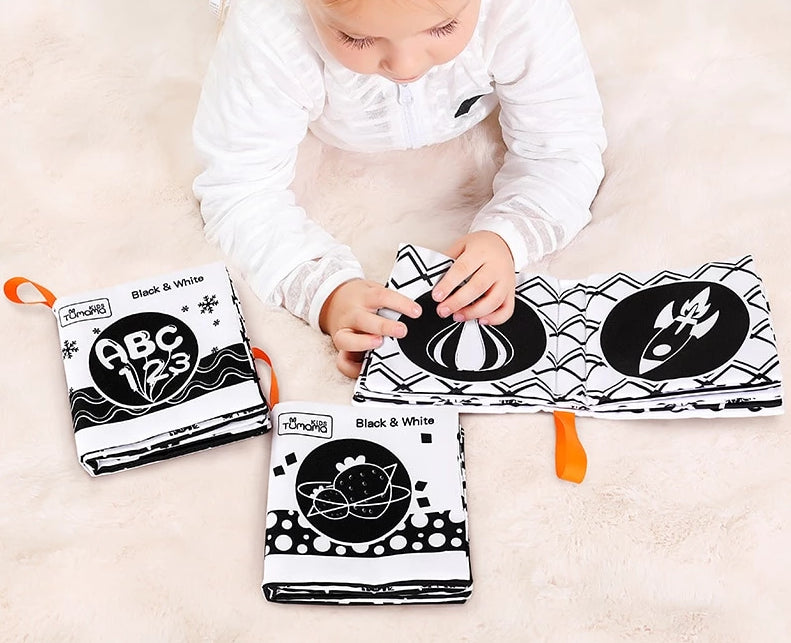 3PCS Black White Baby Cloth Books