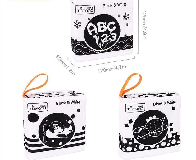 3PCS Black White Baby Cloth Books