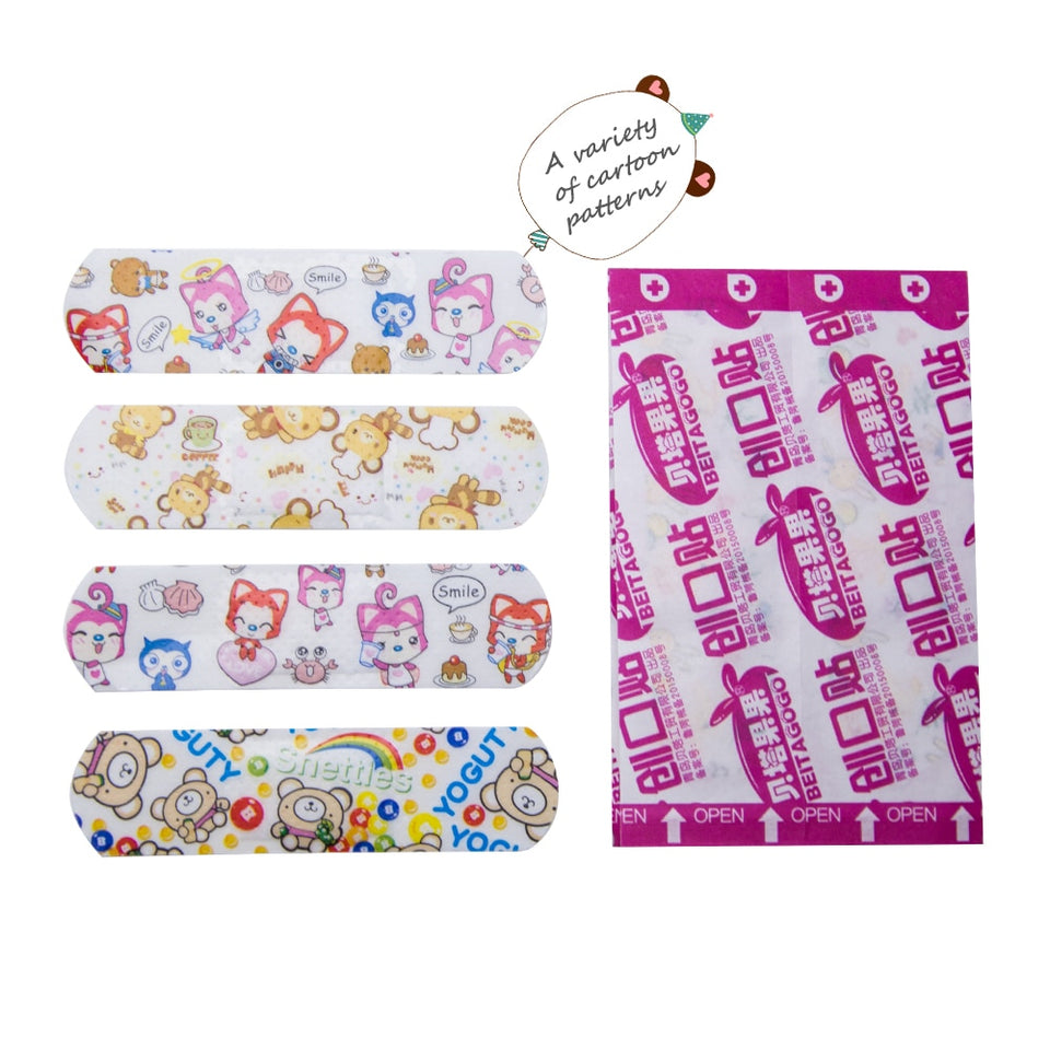 100pcs Cute Cartoon Waterproof Breathable Band Aid