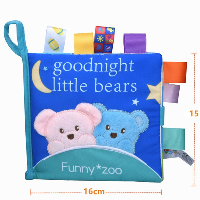 Animal Style Newborn Baby Cloth Books Rattle Toy